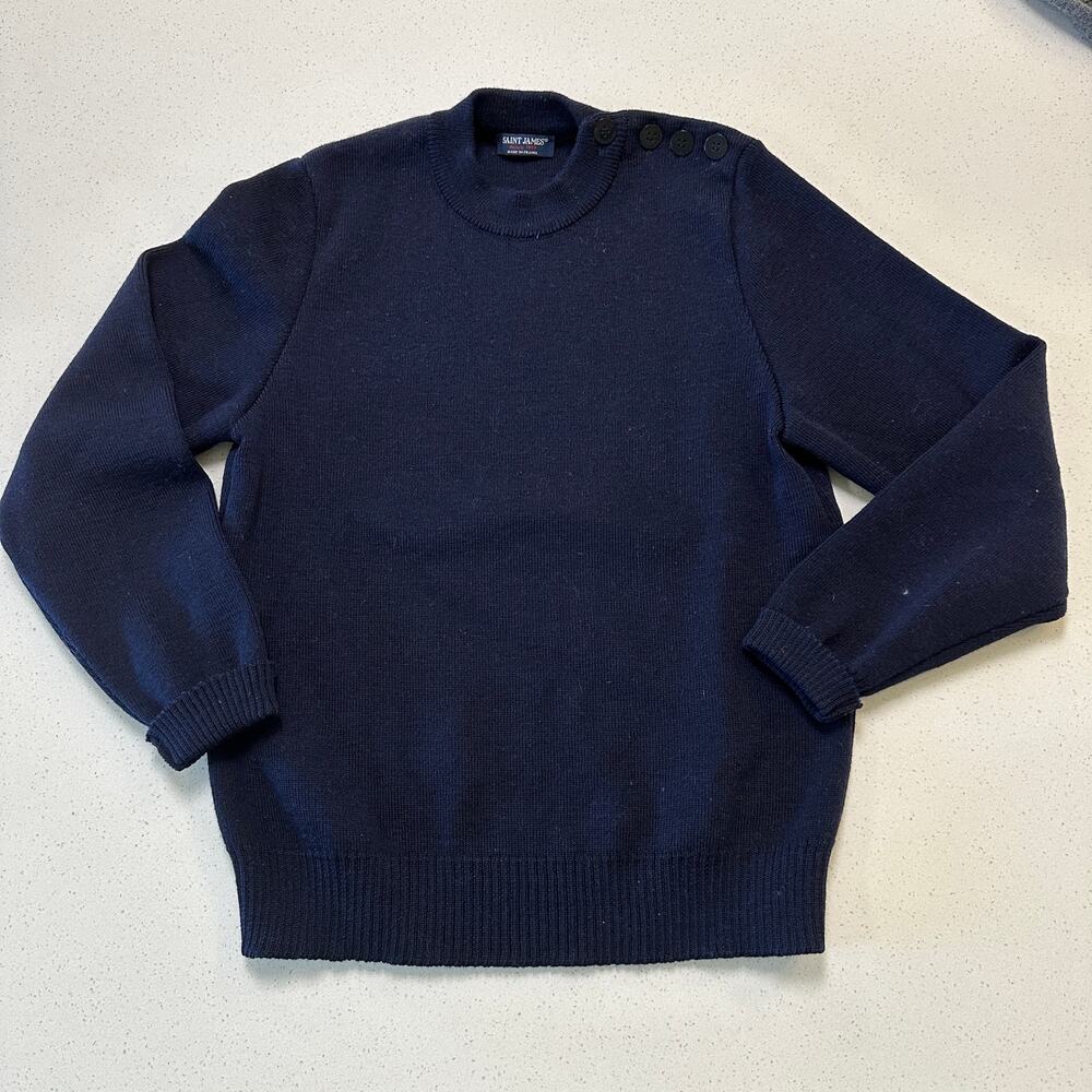 Sz S Saint James Cancale Fisherman Sweater 100% Wool